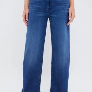 MOTHER Flare Wide Leg Jeans in Deep Blue